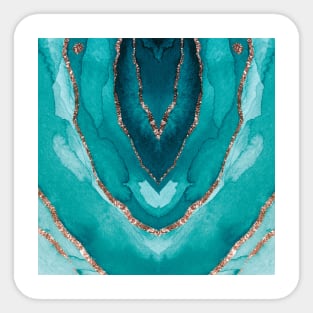 Abstract Aqua Seafoam Blue Glitter Watercolor Sticker